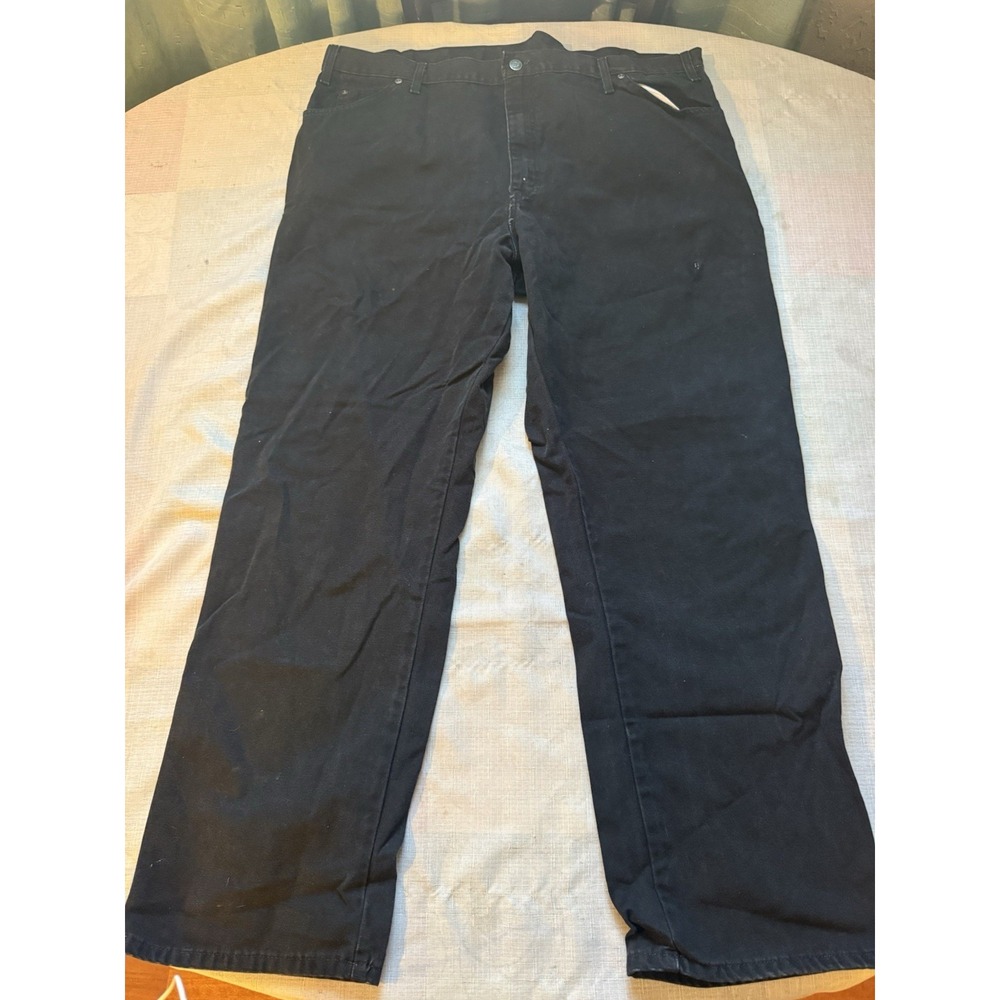 Dickies Original Fit Work Pants Black 42x32 100% Cotton Men's—1
